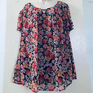 New. Sara Michelle Multicolor Floral Blouse size 2XL